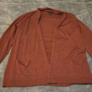 Talbots Burgundy Open Front Cardigan Sweater